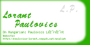 lorant paulovics business card